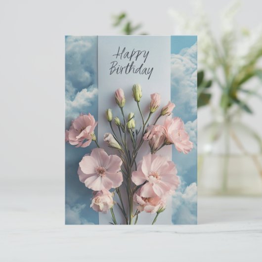 Classic Floral Verjaardag Kaart (Staand voorkant)