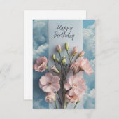 Classic Floral Verjaardag Kaart (Voorkant / Achterkant)