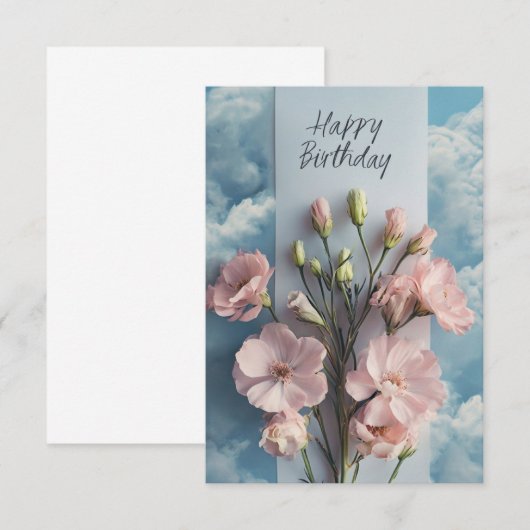 Classic Floral Verjaardag Kaart (Voorkant / Achterkant)