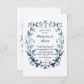 Classic Floral Waterverf bruiloft uitnodiging (Voorkant / Achterkant)