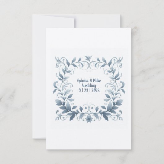 Classic Floral Waterverf bruiloft uitnodiging (Achterkant)