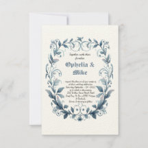 Classic Floral Waterverf bruiloft uitnodiging