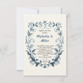 Classic Floral Waterverf bruiloft uitnodiging