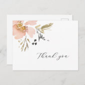 Classic Floral Waterverf Script Hartelijk dank Briefkaart (Voorkant / Achterkant)