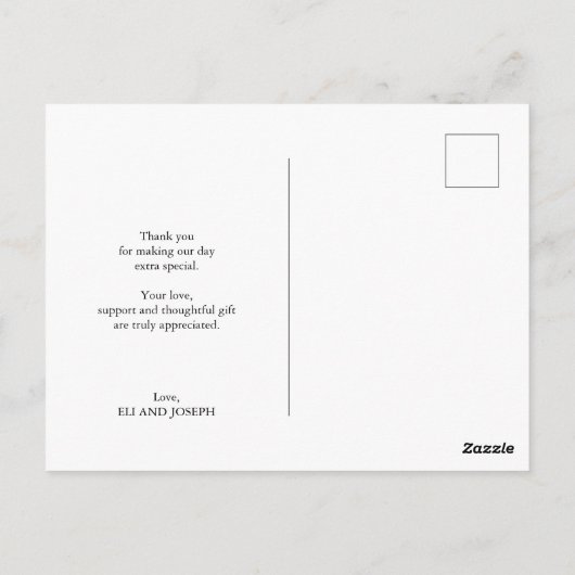 Classic Floral Waterverf Script Hartelijk dank Briefkaart (Achterkant)