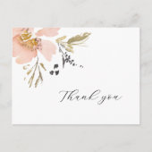 Classic Floral Waterverf Script Hartelijk dank Briefkaart (Voorkant)