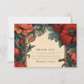 Classic Floral Wedding Art Nouveau Bedankkaart (Voorkant)