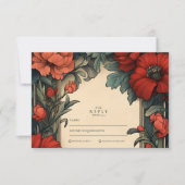 Classic Floral Wedding Art Nouveau RSVP Kaartje (Voorkant)