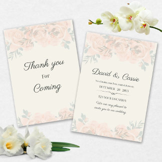 Classic Floral Wedding Invitation Kaart