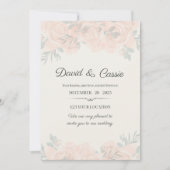 Classic Floral Wedding Invitation Kaart (Voorkant)