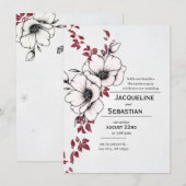 Classic Floral Wedding Kaart (Voorkant / Achterkant)