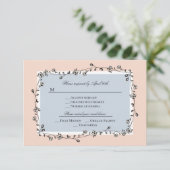 Classic Floral Wedding Reply Kaart/RSVP RSVP Kaartje (Staand voorkant)