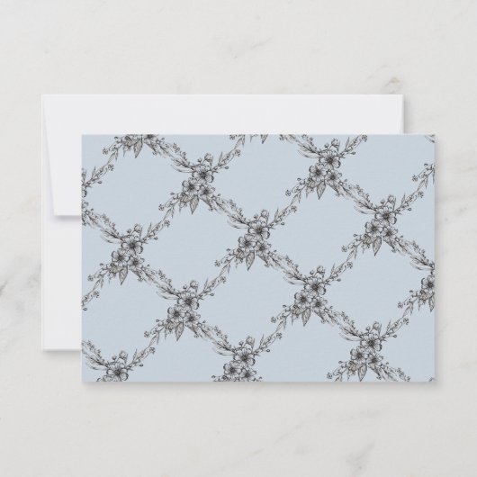 Classic Floral Wedding Reply Kaart/RSVP RSVP Kaartje (Achterkant)