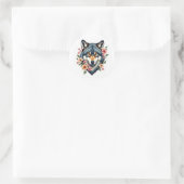 Classic Floral Wolf's Head Ronde Stickers (Tas)