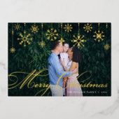 Classic Flourish | Vrolijk kerstfeest Folie Feestdagenkaart (Voorkant)