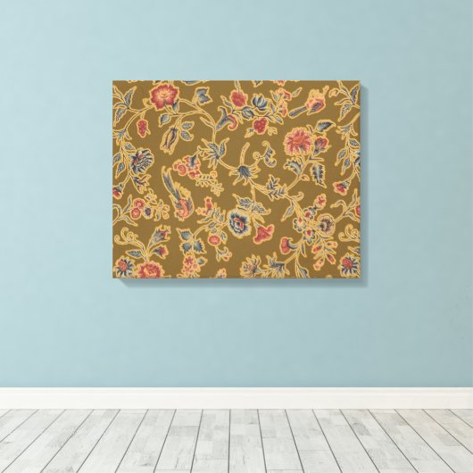 Classic Flower Chintz zacht bloemontwerp Canvas Afdruk (Insitu (Houten vloer))