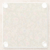 Classic Flower Chintz  zacht bloemontwerp Glazen Onderzetter (Achterkant)