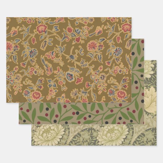 Classic Flower Chintz zacht bloemontwerp Inpakpapier Vel (Set)