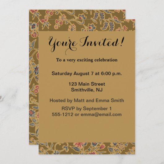 Classic Flower Chintz  zacht bloemontwerp Kaart (Voorkant / Achterkant)