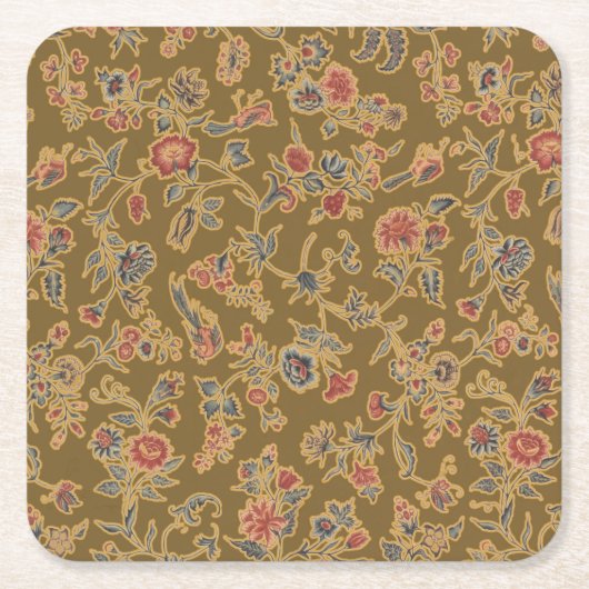 Classic Flower Chintz zacht bloemontwerp Kartonnen Onderzetters (Voorkant)
