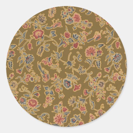 Classic Flower Chintz  zacht bloemontwerp Ronde Sticker (Voorkant)