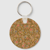 Classic Flower Chintz zacht bloemontwerp Sleutelhanger (Voorkant)
