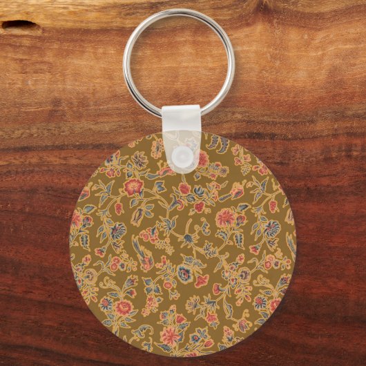 Classic Flower Chintz zacht bloemontwerp Sleutelhanger (Voorkant)