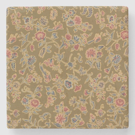 Classic Flower Chintz zacht bloemontwerp Stenen Onderzetter (Voorkant)