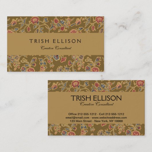 Classic Flower Chintz zacht bloemontwerp Visitekaartje (Voorkant / Achterkant)