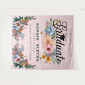 Classic Flower Garden Afstuderen Wandkleed (Voorkant (horizontaal))