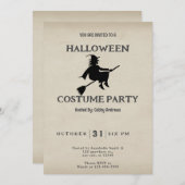 Classic Flying Witch  Halloween Kaart (Voorkant / Achterkant)