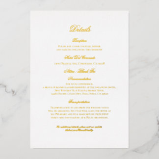 Classic Foil Details Enclosure Card Folie Uitnodiging