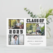 Classic Font 3 Foto Afstuderen Aankondiging (Staand voorkant)