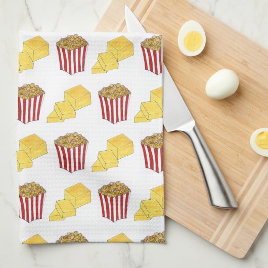 Classic Food Pairing Movie Theater Popcorn Butter Theedoek (Quarter Fold)