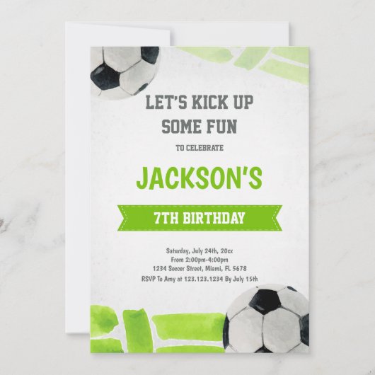 Classic Football Party Theme Kaart (Voorkant)