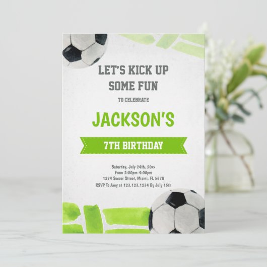 Classic Football Party Theme Kaart (Staand voorkant)