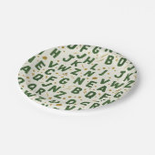 Classic Forest Green Alphabet Papieren Bordje (Gekanteld)