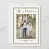 Classic Forest Green Double Border Frame 2 Photo Feestdagenkaart (Voorkant)