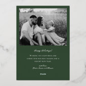 Classic Forest Green en Gold Lijst Familiefoto Folie Feestdagenkaart (Achterkant)