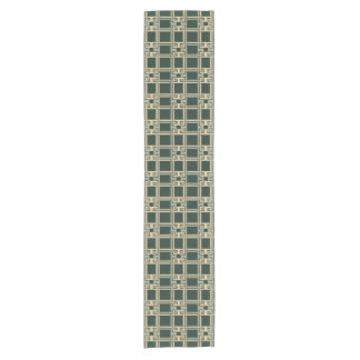 Classic Forest Green Greek Key Pattern Korte Tafelloper