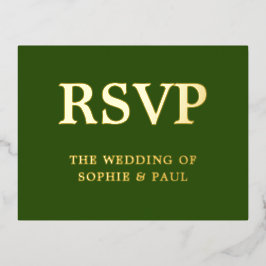 Classic Forest Green Song Keuze Folie RSVP-kaart Uitnodiging Briefkaart