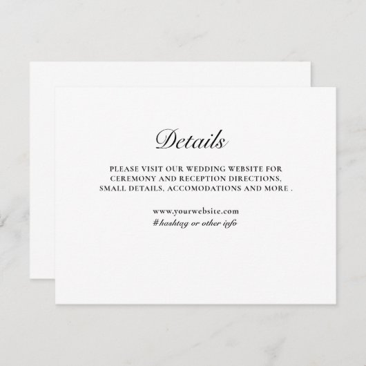 Classic Form Zwart & Wit Behuizing Kaart (Voorkant / Achterkant)