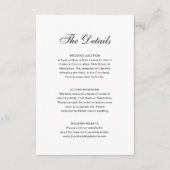 Classic Formal Black and White | Wedding Details Informatiekaartje (Voorkant)