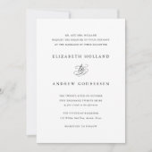 Classic Formal Black and White Wedding Invitation Kaart (Voorkant)