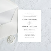 Classic Formal Black and White Wedding Invitation Kaart