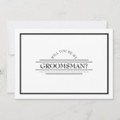 Classic Formal Black White Groomsman-voorstel Kaar Kaart (Voorkant)