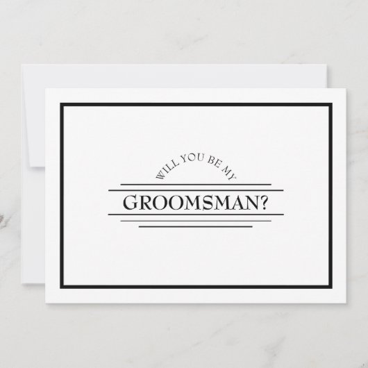 Classic Formal Black White Groomsman-voorstel Kaar Kaart (Voorkant)