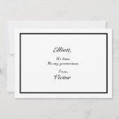 Classic Formal Black White Groomsman-voorstel Kaar Kaart (Achterkant)