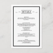 Classic Formal Black White Weddenschap - Gegevens Informatiekaartje (Voorkant)