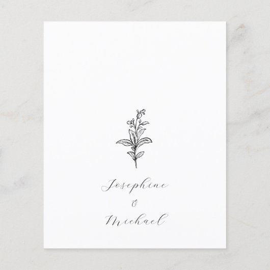 Classic Formal Botanical Details Enclosure Kaart (Achterkant)